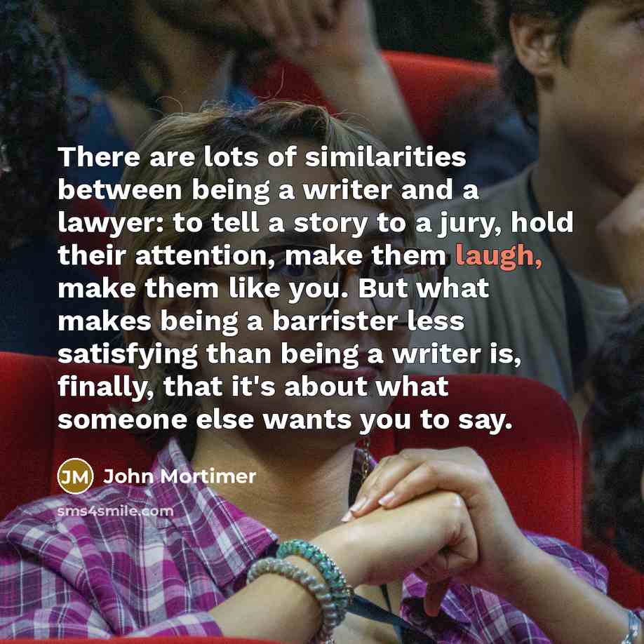 “There are lots of similarities between being a writer and…” quote by John Mortimer
