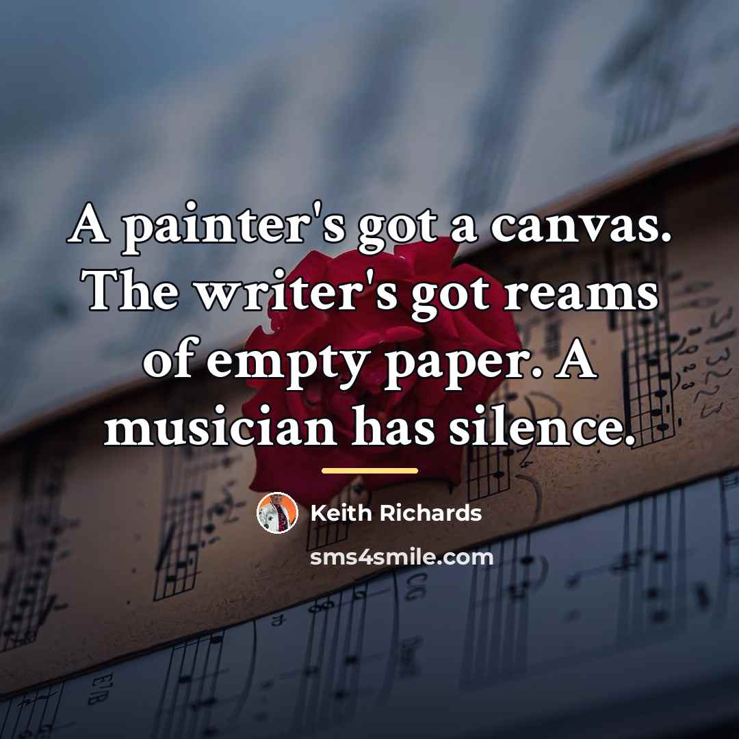 “A painter's got a canvas. The writer's got reams of…” quote by Keith Richards