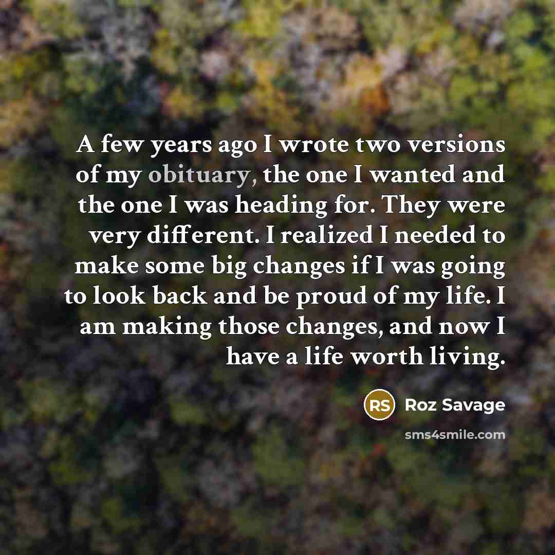 “A few years ago I wrote two versions of my…” quote by Roz Savage