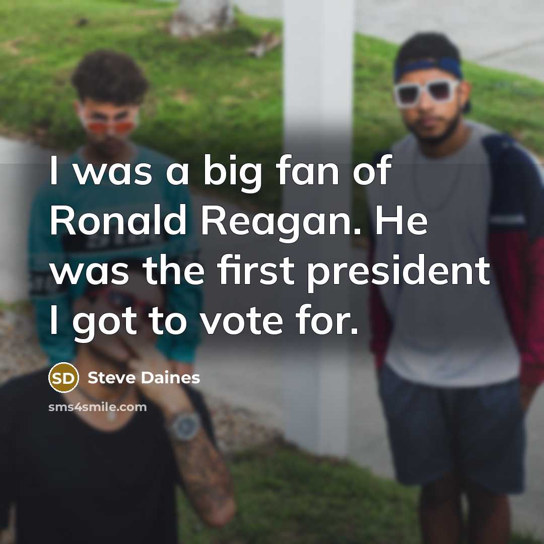 “I was a big fan of Ronald Reagan. He was…” quote by Steve Daines