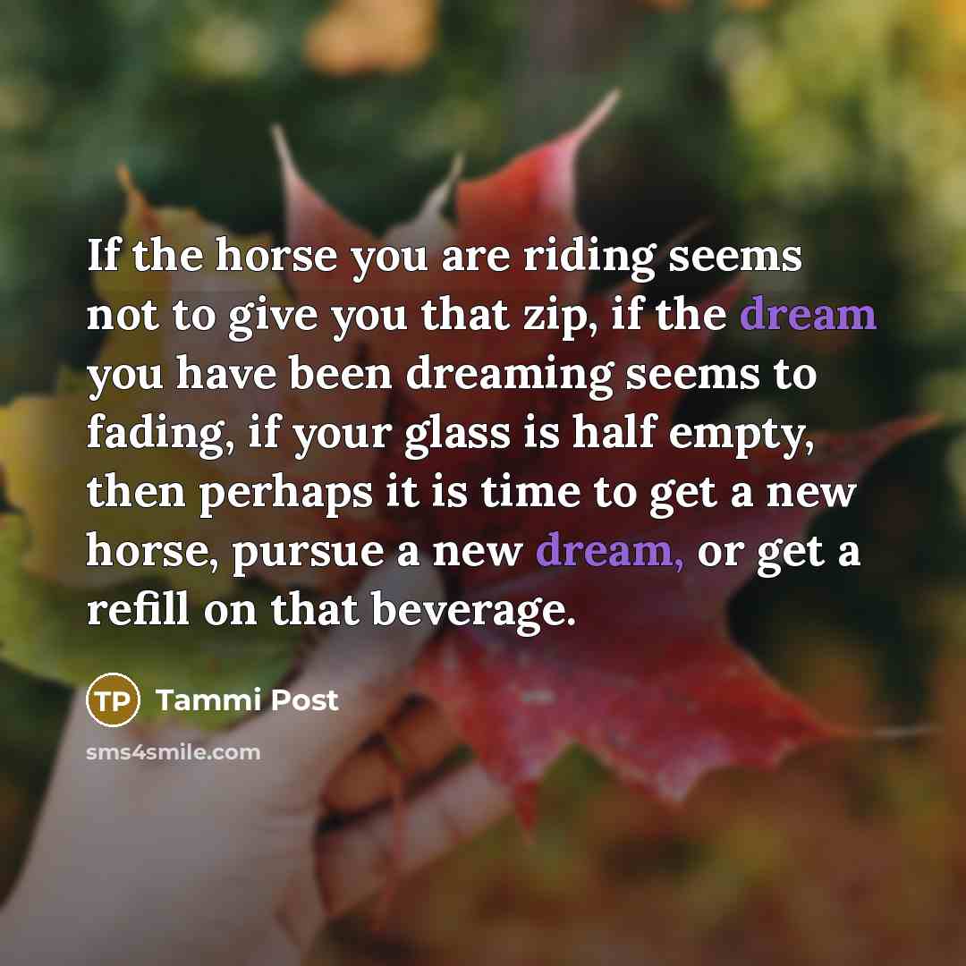 “If the horse you are riding seems not to give…” quote by Tammi Post