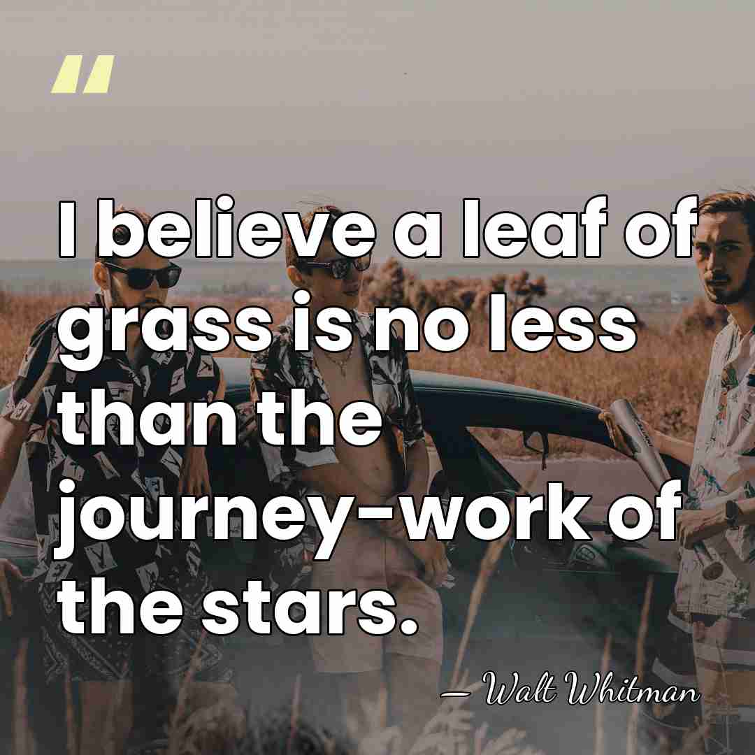 I believe a leaf of grass is no less than the journey-work&hellip; - Walt Whitman