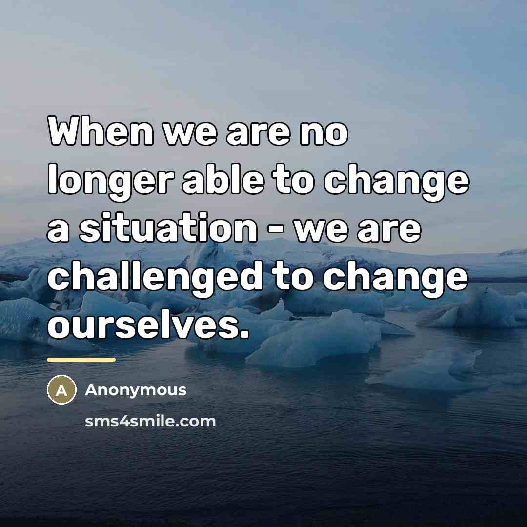 “When we are no longer able to change a situation…” quote by Anonymous