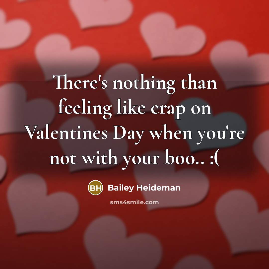 “There's nothing than feeling like crap on Valentines Day when…” quote by Bailey Heideman