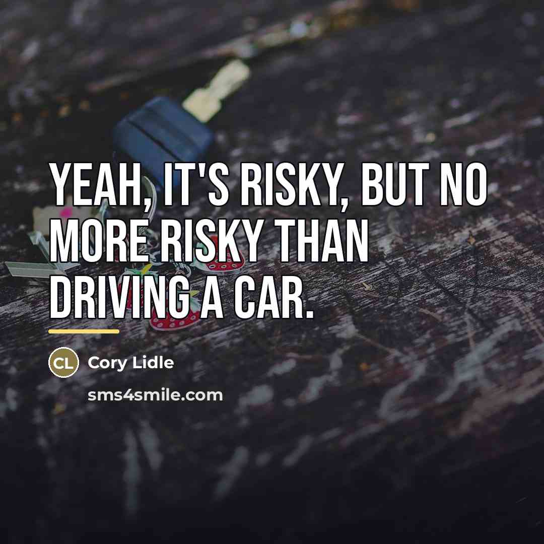 “Yeah, it's risky, but no more risky than driving a…” quote by Cory Lidle