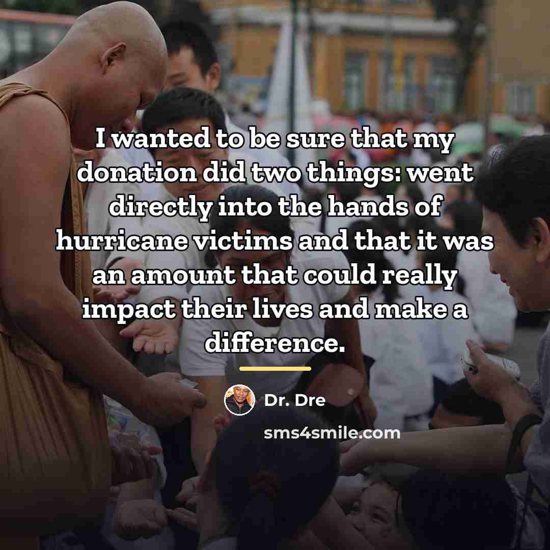 “I wanted to be sure that my donation did two…” quote by Dr. Dre