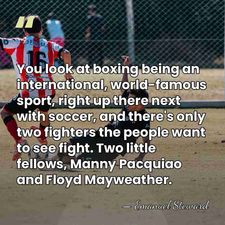 You look at boxing being an international, world-famous sport, right up there&hellip; - Emanuel Steward