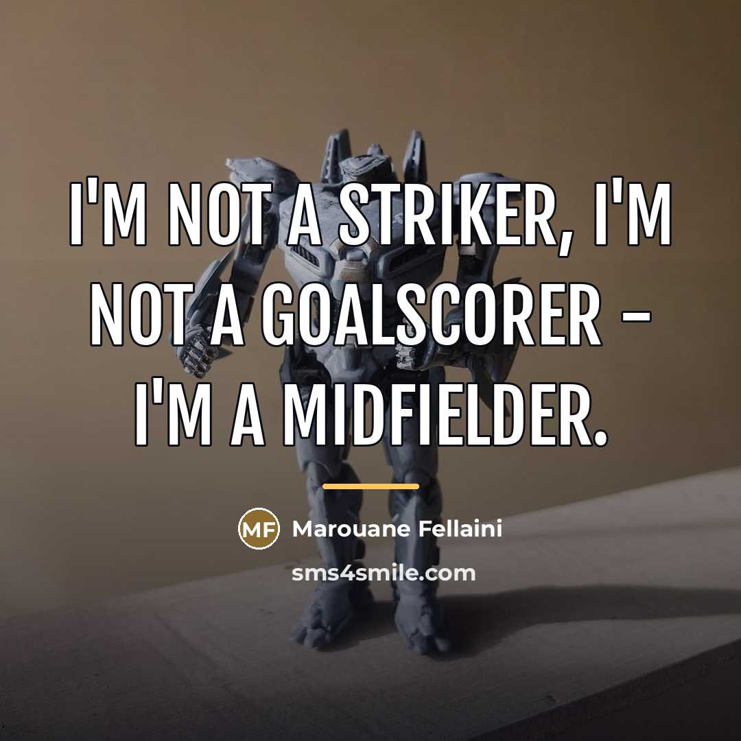 “I'm not a striker, I'm not a goalscorer - I'm…” quote by Marouane Fellaini