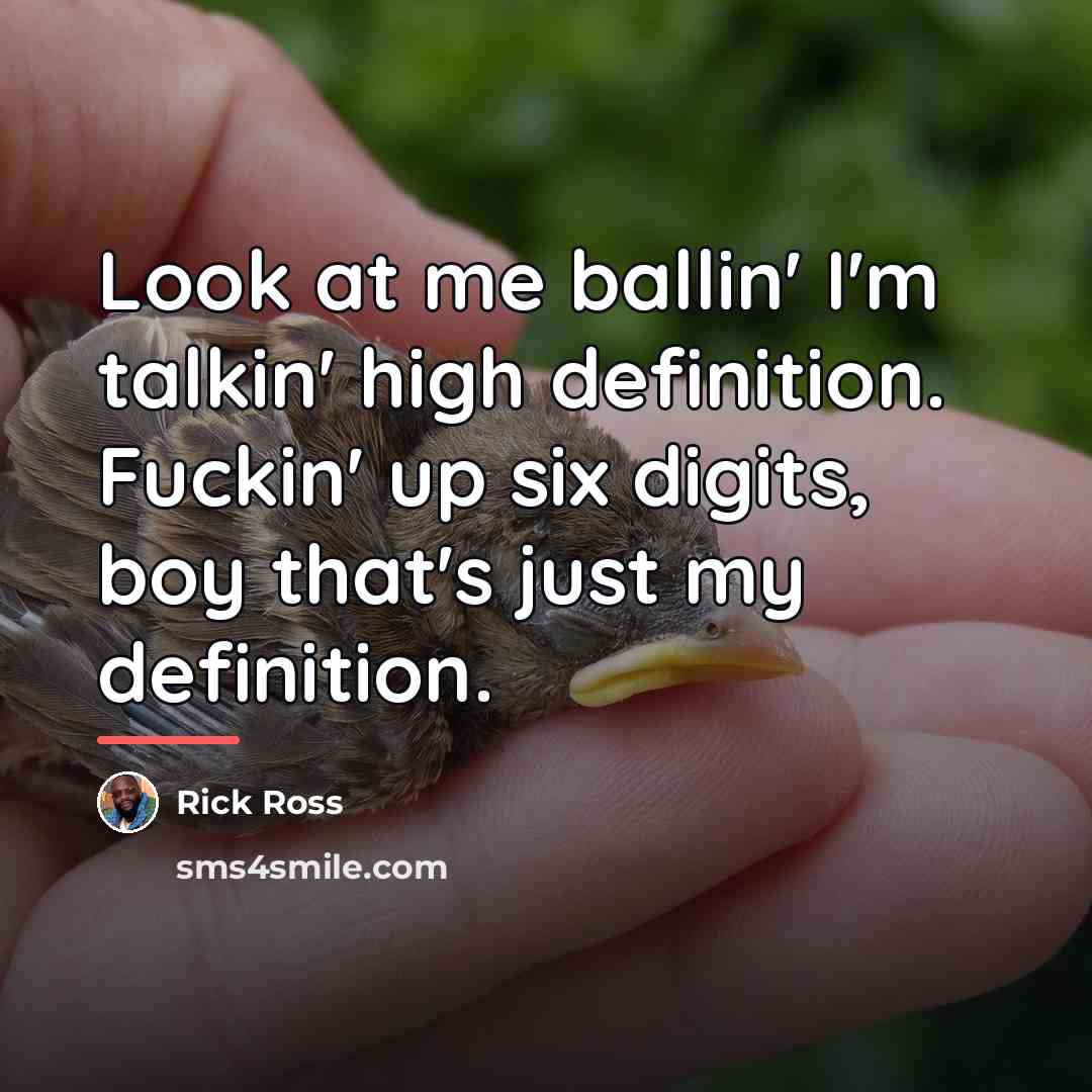 “Look at me ballin' I'm talkin' high definition. Fuckin' up…” quote by Rick Ross