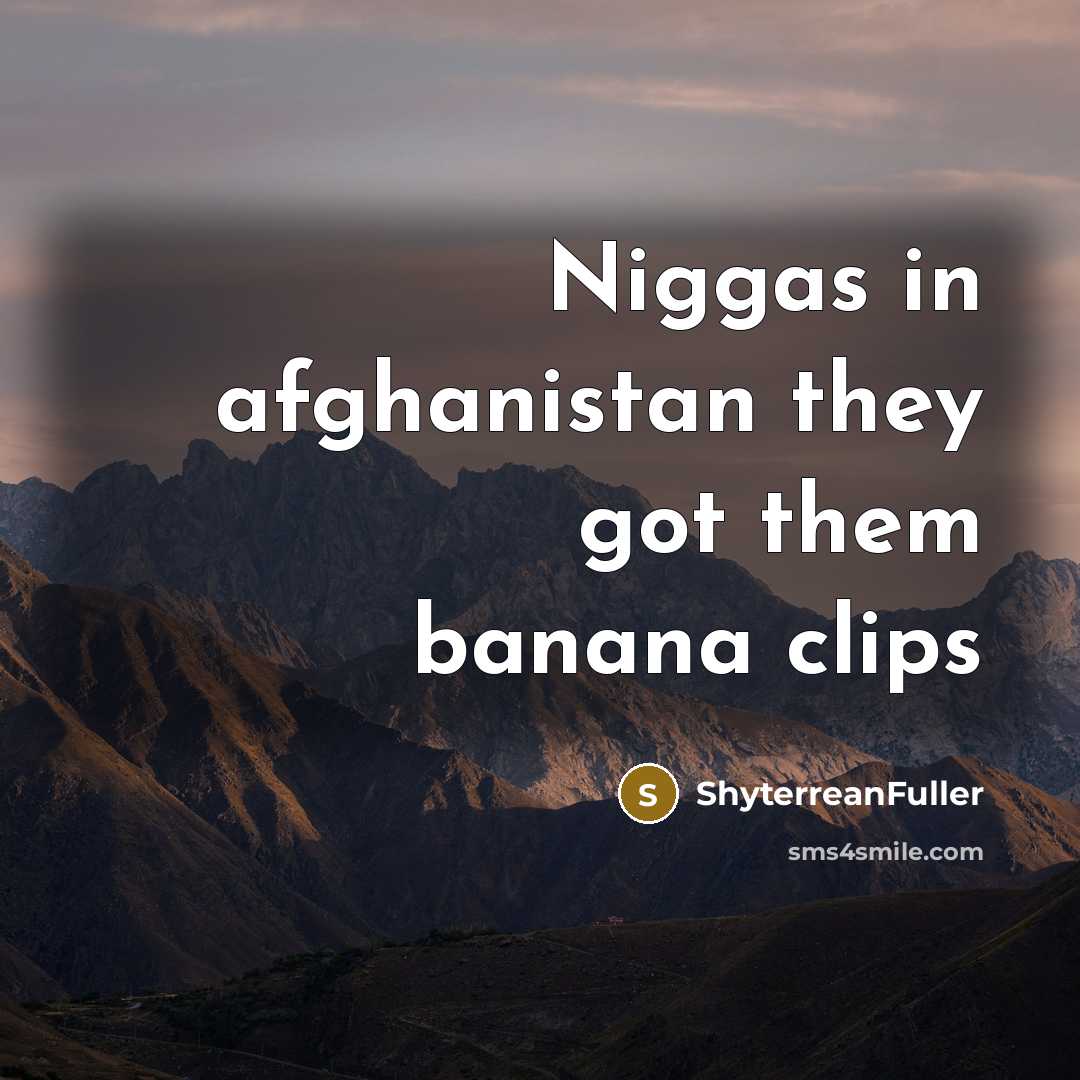 “Niggas in afghanistan they got them banana clips” quote by ShyterreanFuller