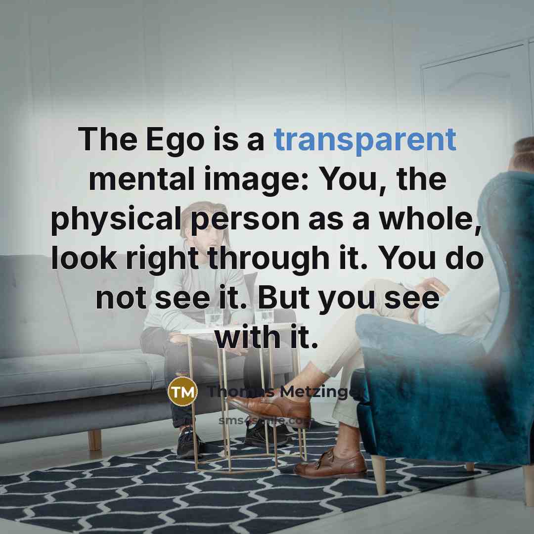 “The Ego is a transparent mental image: You, the physical…” quote by Thomas Metzinger