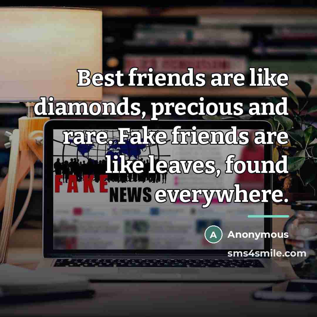 “Best friends are like diamonds, precious and rare. Fake friends…” quote by Anonymous
