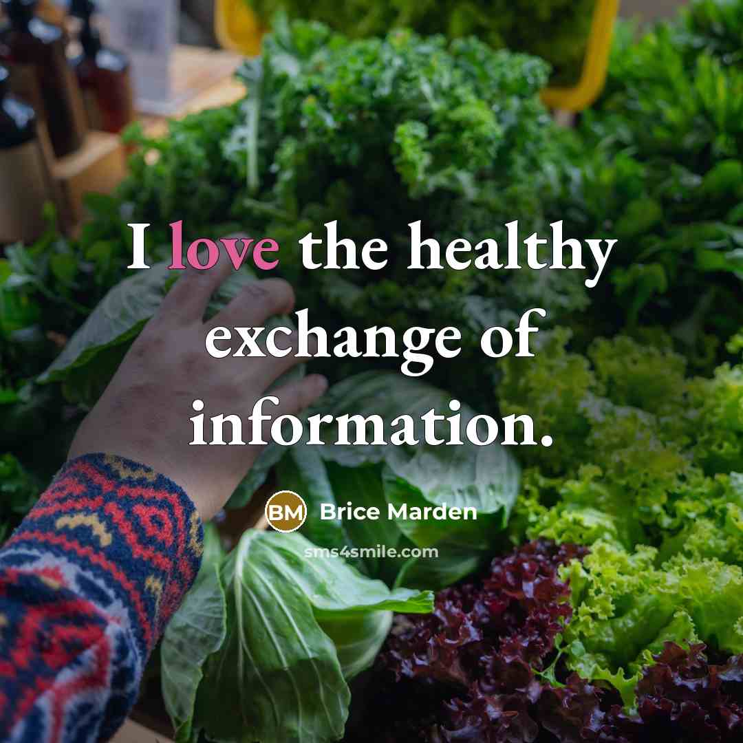 “I love the healthy exchange of information.…” quote by Brice Marden