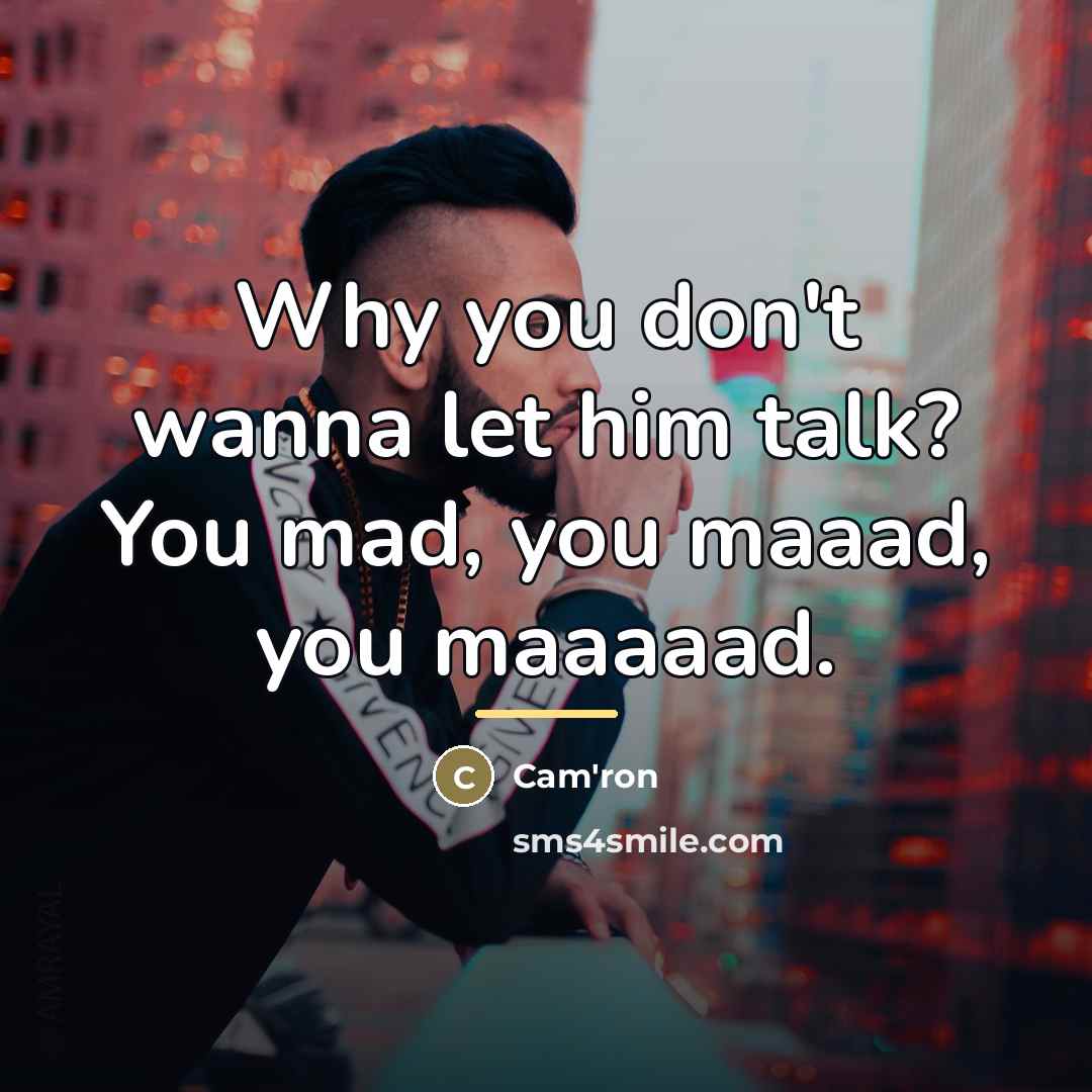 “Why you don't wanna let him talk? You mad, you…” quote by Cam'ron