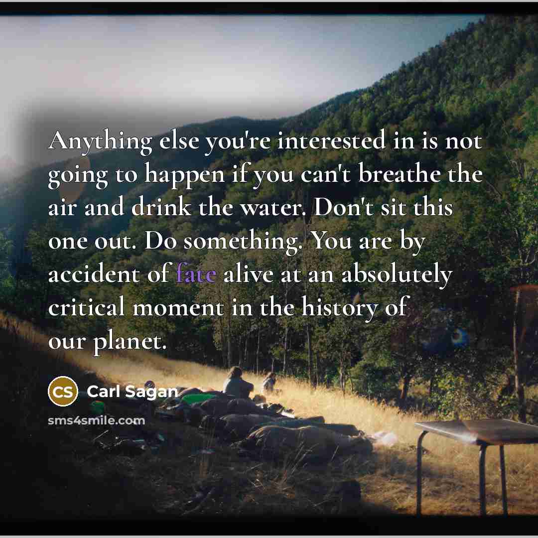 “Anything else you're interested in is not going to happen…” quote by Carl Sagan