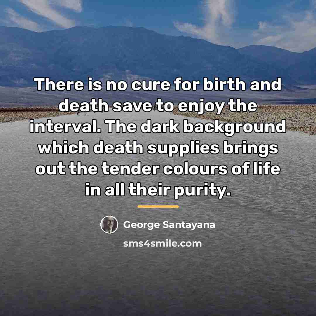“There is no cure for birth and death save to…” quote by George Santayana