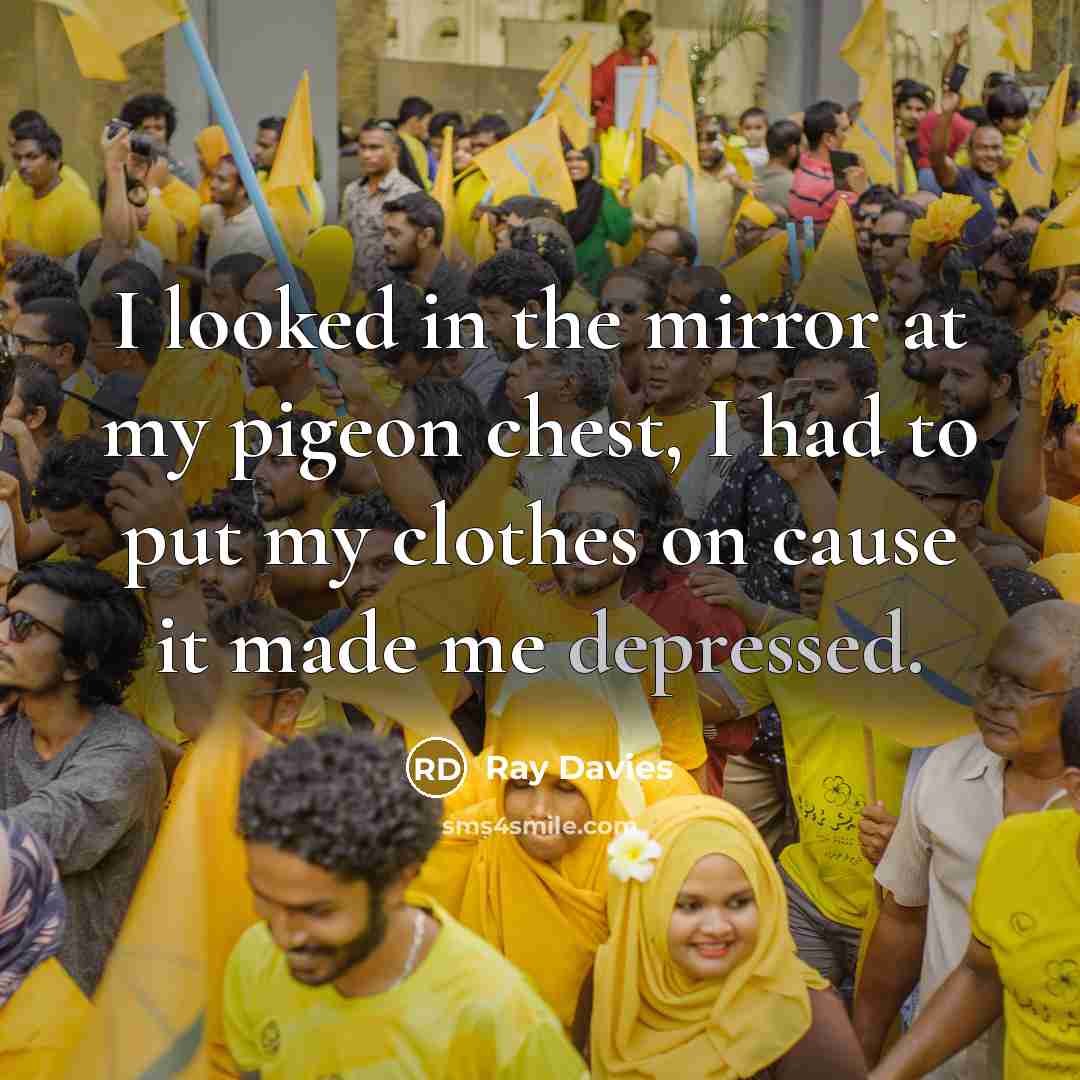 “I looked in the mirror at my pigeon chest, I…” quote by Ray Davies