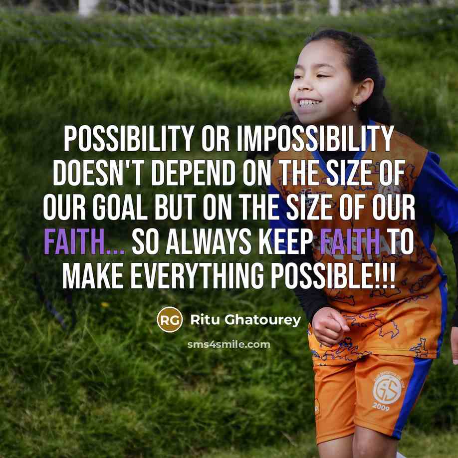 “Possibility Or Impossibility doesn't depend on the size of our…” quote by Ritu Ghatourey