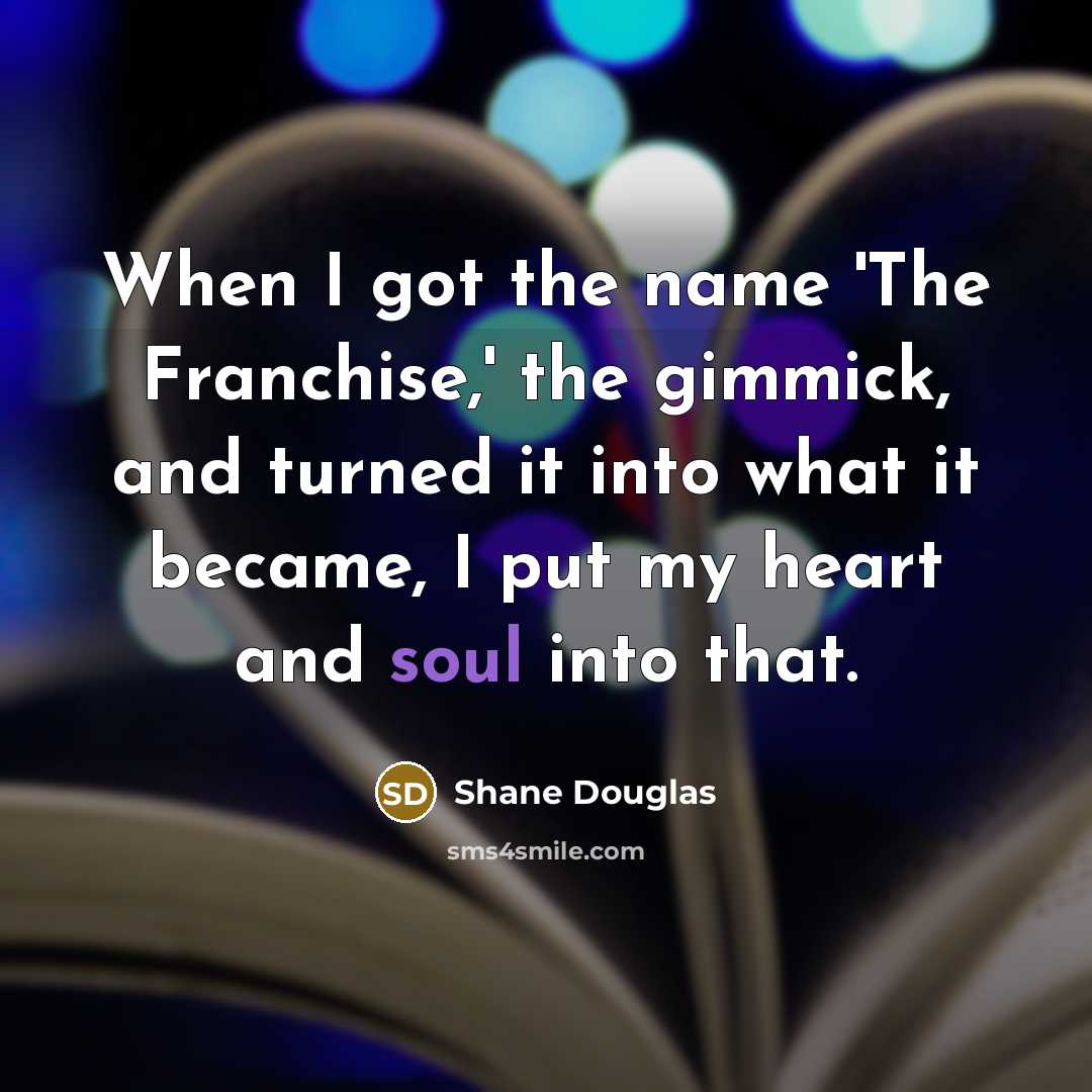 “When I got the name 'The Franchise,' the gimmick, and…” quote by Shane Douglas