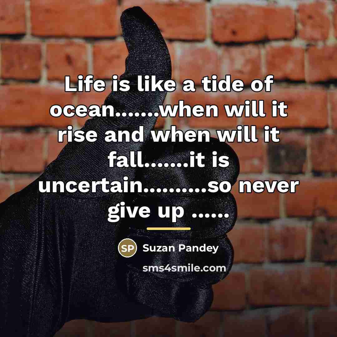 “Life is like a tide of ocean.......when will it rise…” quote by Suzan Pandey