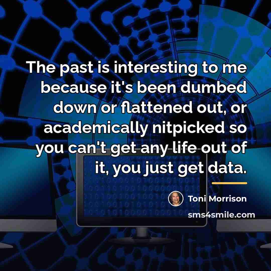 “The past is interesting to me because it's been dumbed…” quote by Toni Morrison