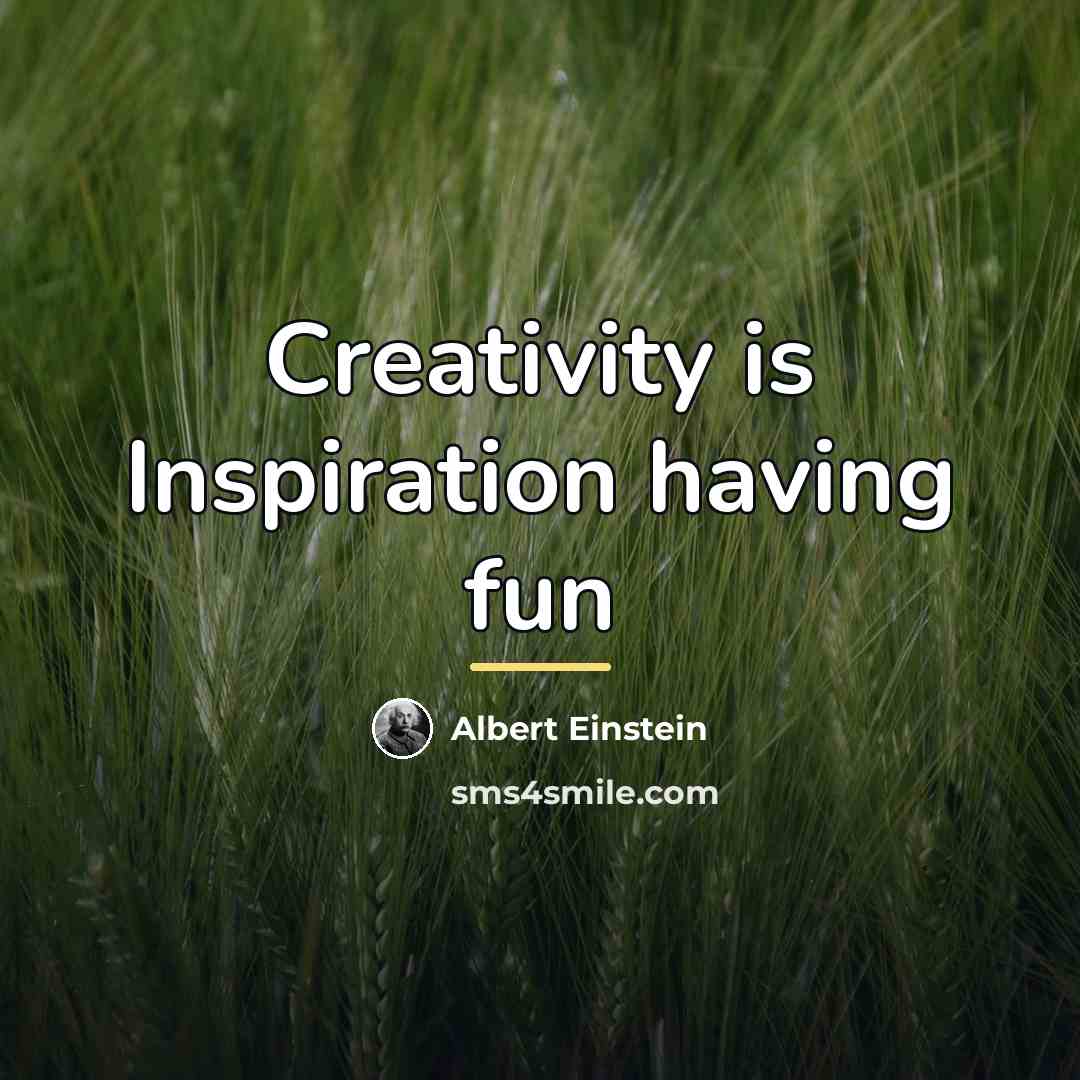 “Creativity is Inspiration having fun…” quote by Albert Einstein