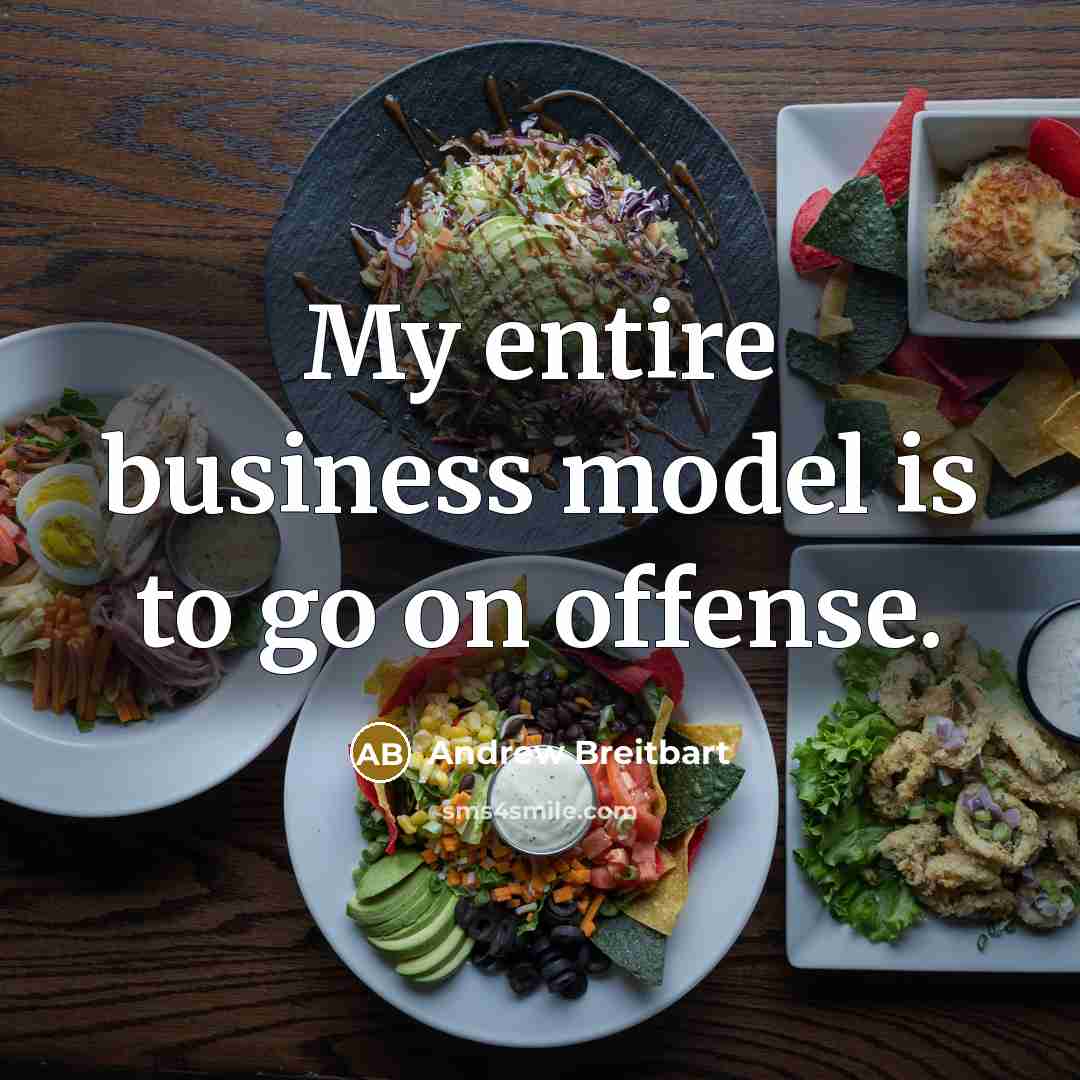 “My entire business model is to go on offense.…” quote by Andrew Breitbart
