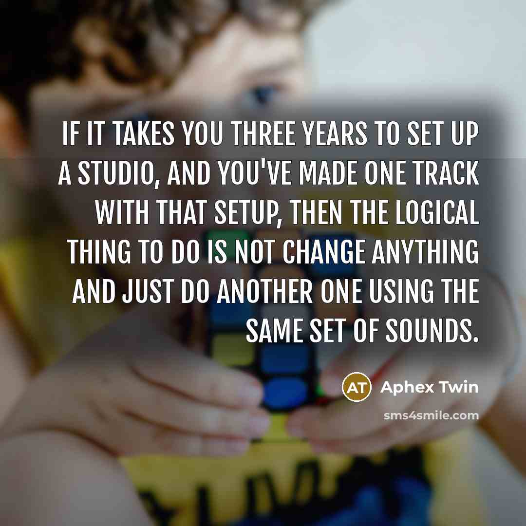 “If it takes you three years to set up a…” quote by Aphex Twin