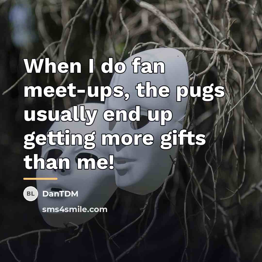 “When I do fan meet-ups, the pugs usually end up…” quote by DanTDM