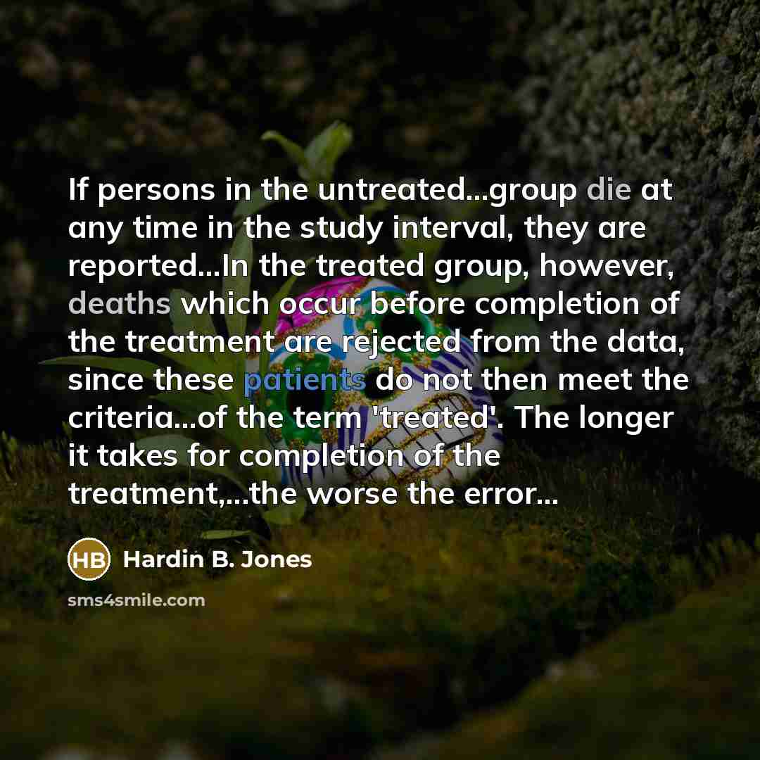 “If persons in the untreated...group die at any time in…” quote by Hardin B. Jones