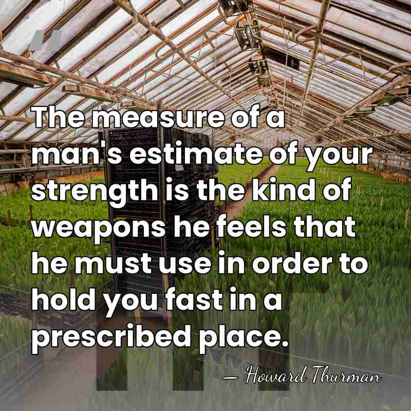 The measure of a man's estimate of your strength is the kind&hellip; - Howard Thurman