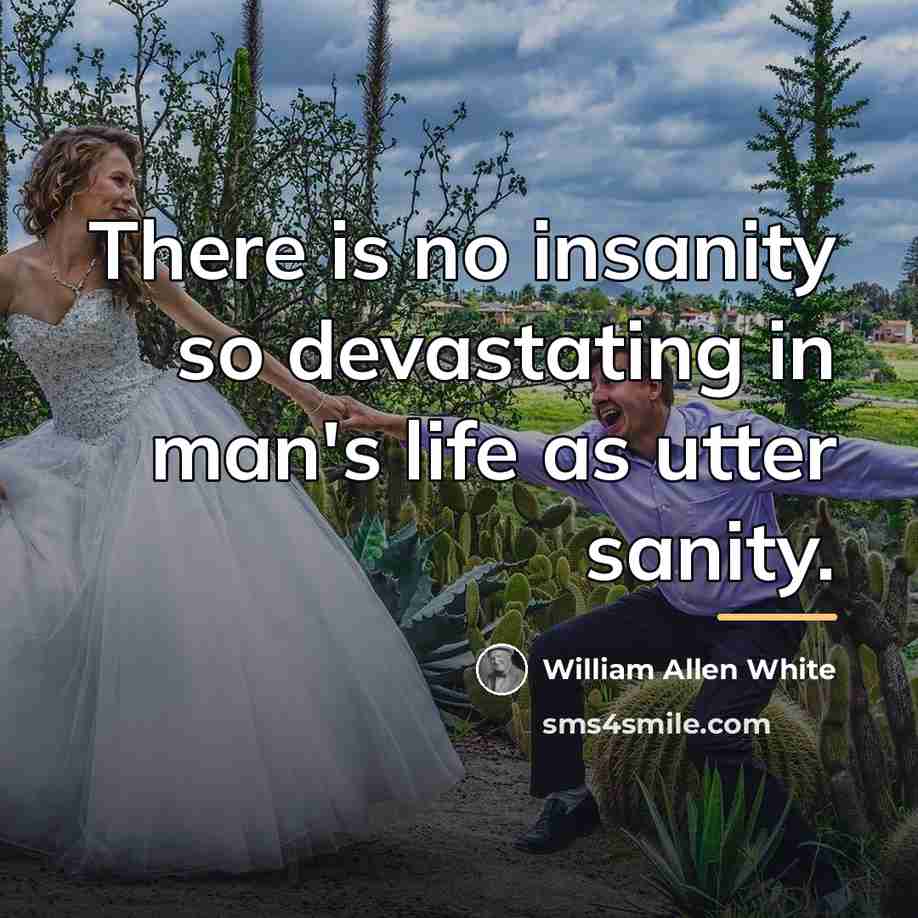 “There is no insanity so devastating in man's life as…” quote by William Allen White