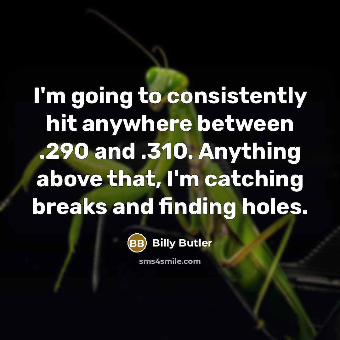 “I'm going to consistently hit anywhere between .290 and .310.…” quote by Billy Butler
