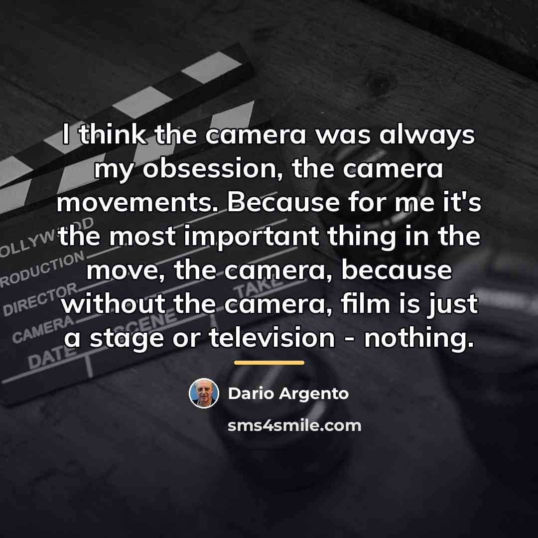 “I think the camera was always my obsession, the camera…” quote by Dario Argento