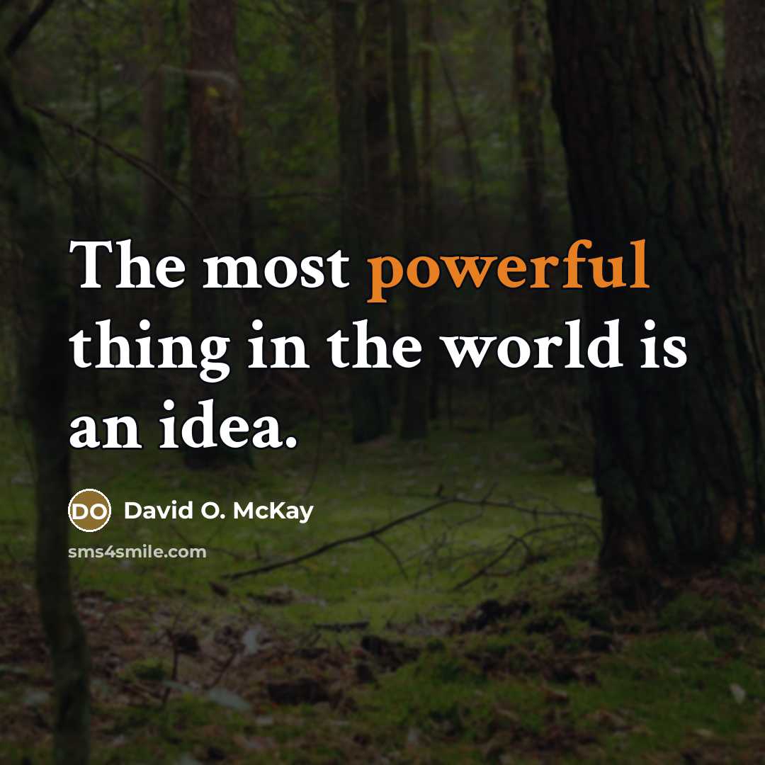 “The most powerful thing in the world is an idea.…” quote by David O. McKay