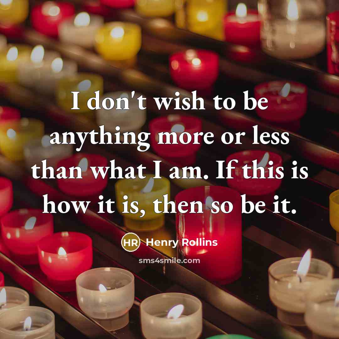 “I don't wish to be anything more or less than…” quote by Henry Rollins