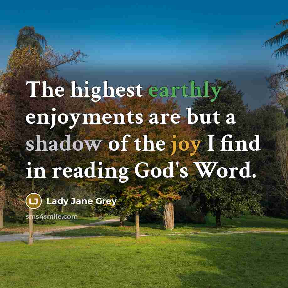 “The highest earthly enjoyments are but a shadow of the…” quote by Lady Jane Grey