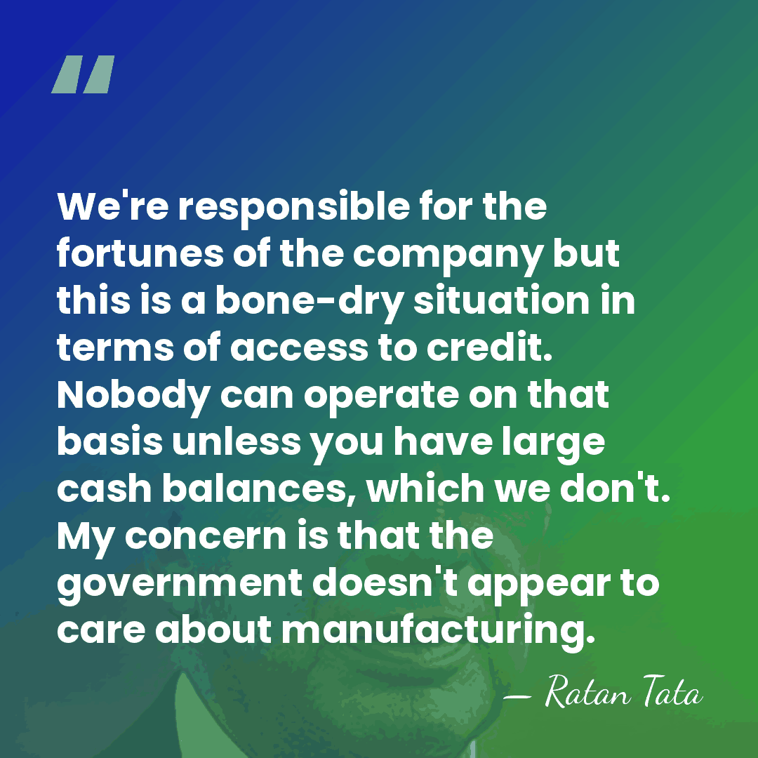 We're responsible for the fortunes of the company but this is a&hellip; - Ratan Tata