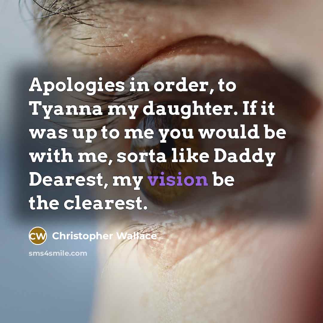 “Apologies in order, to Tyanna my daughter. If it was…” quote by Christopher Wallace