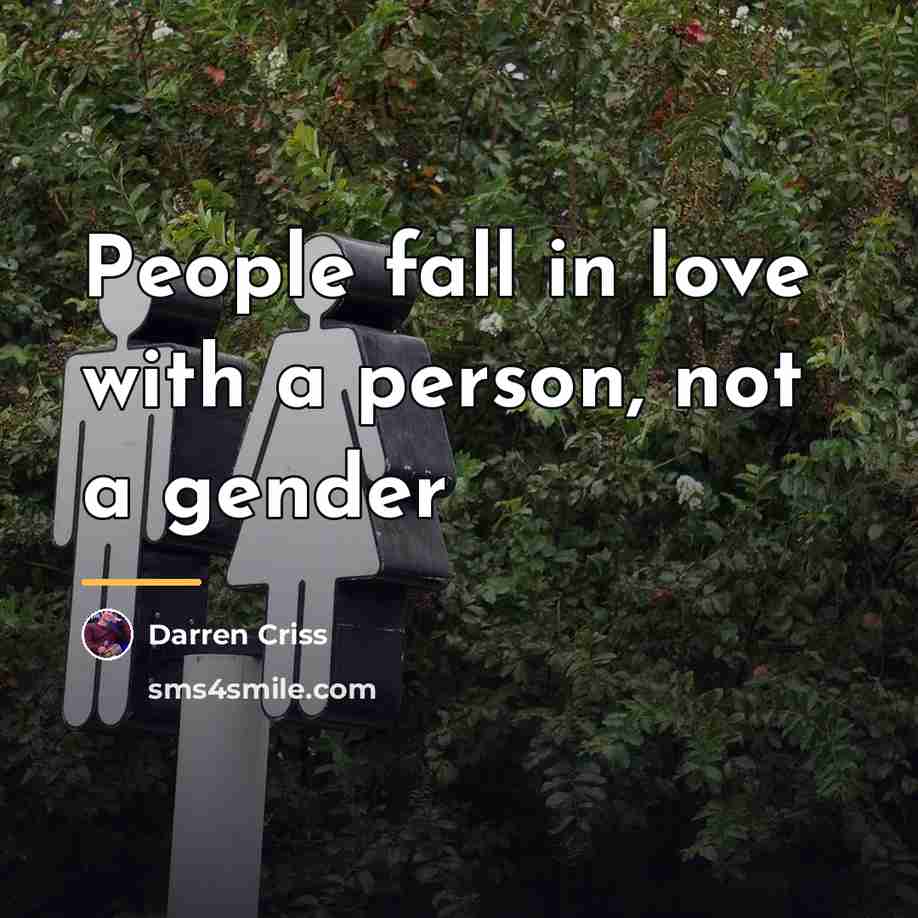 “People fall in love with a person, not a gender…” quote by Darren Criss