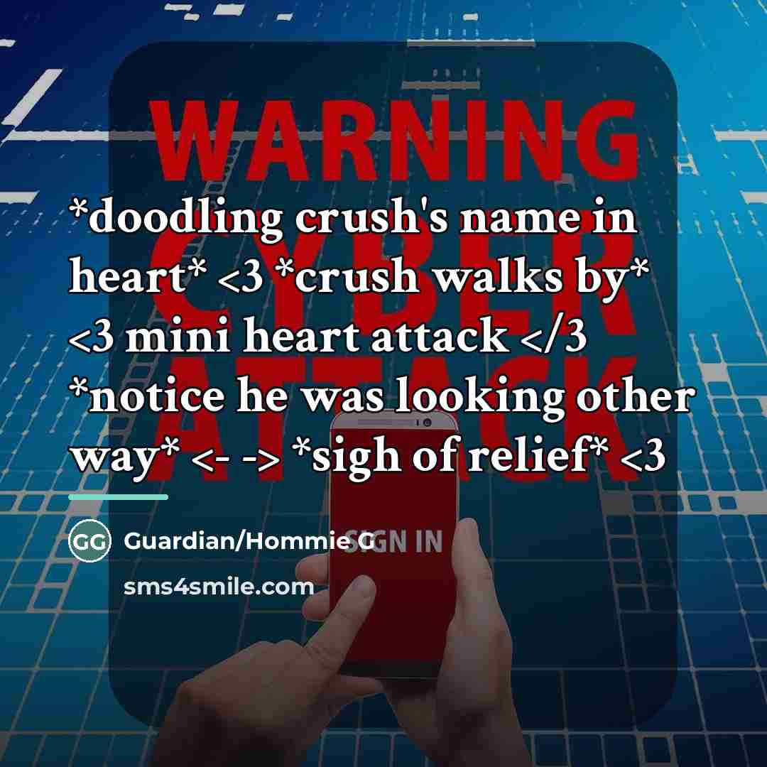 “*doodling crush's name in heart*…” quote by Guardian/Hommie G