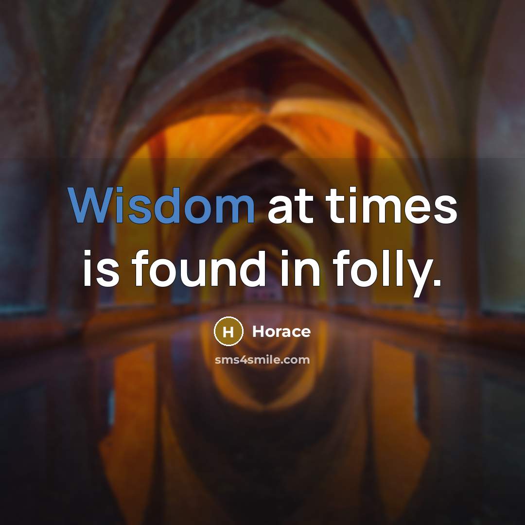 “Wisdom at times is found in folly.…” quote by Horace
