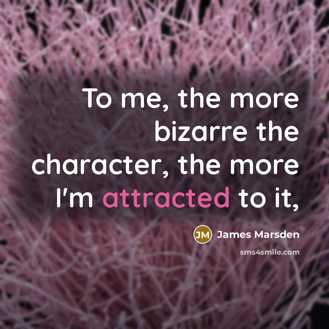 “To me, the more bizarre the character, the more I'm…” quote by James Marsden