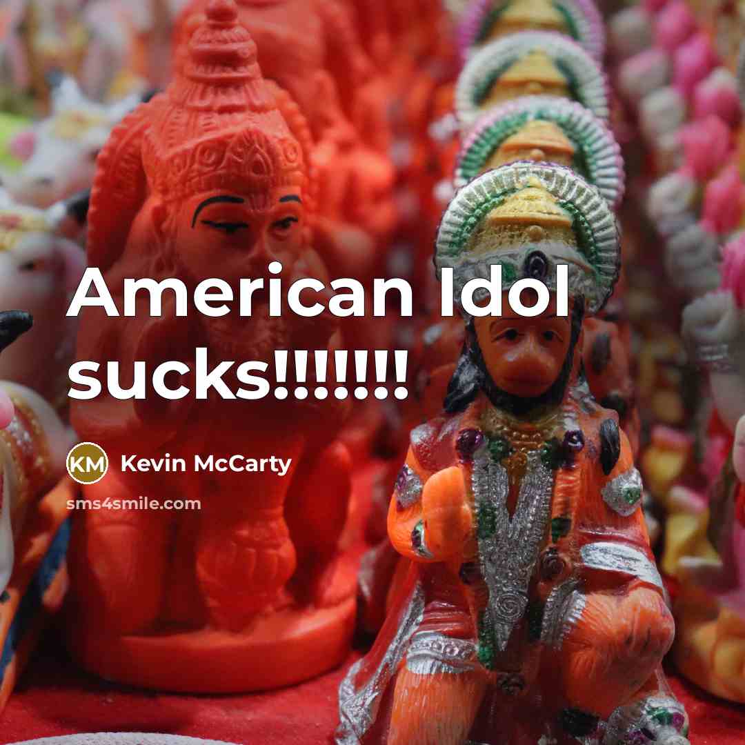 “American Idol sucks!!!!!!!” quote by Kevin McCarty