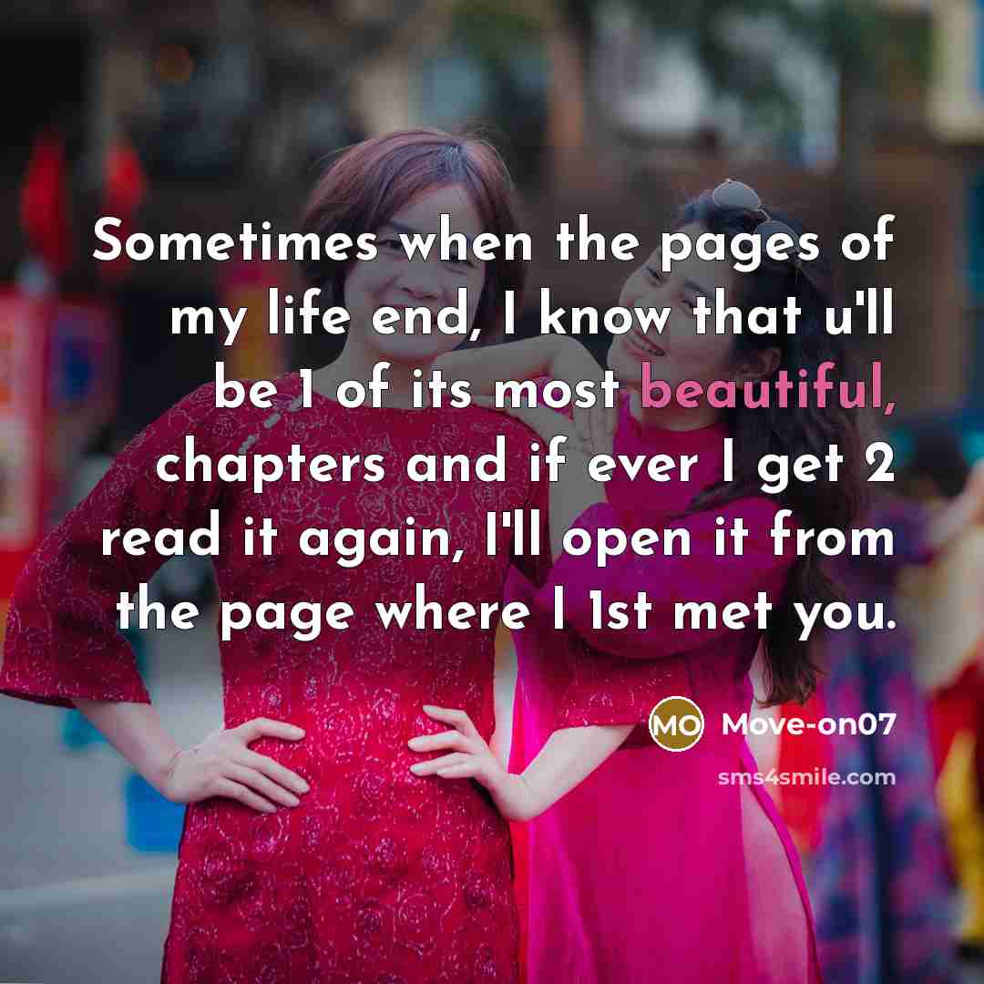 “Sometimes when the pages of my life end, I know…” quote by Move-on07