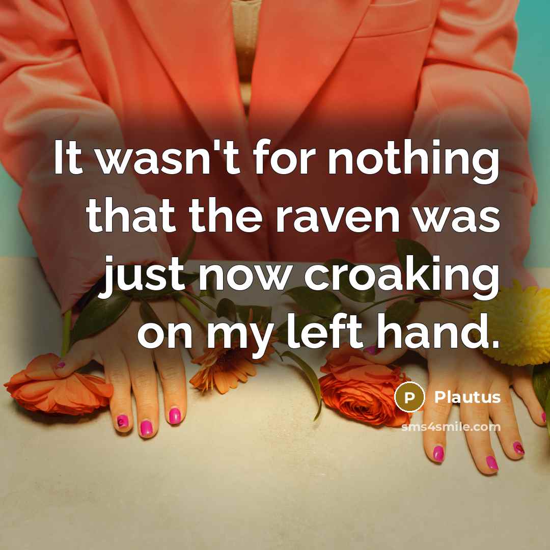 “It wasn't for nothing that the raven was just now…” quote by Plautus