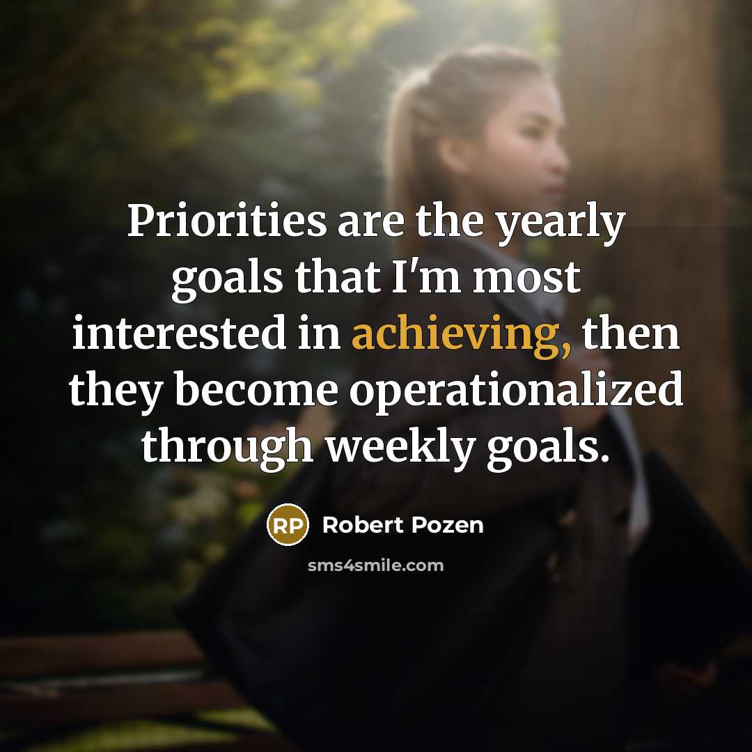 “Priorities are the yearly goals that I'm most interested in…” quote by Robert Pozen