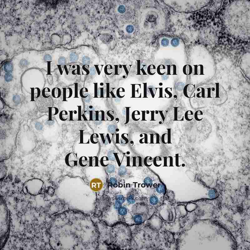 “I was very keen on people like Elvis, Carl Perkins,…” quote by Robin Trower