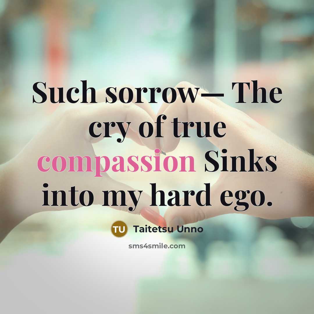 “Such sorrow— The cry of true compassion Sinks into my…” quote by Taitetsu Unno