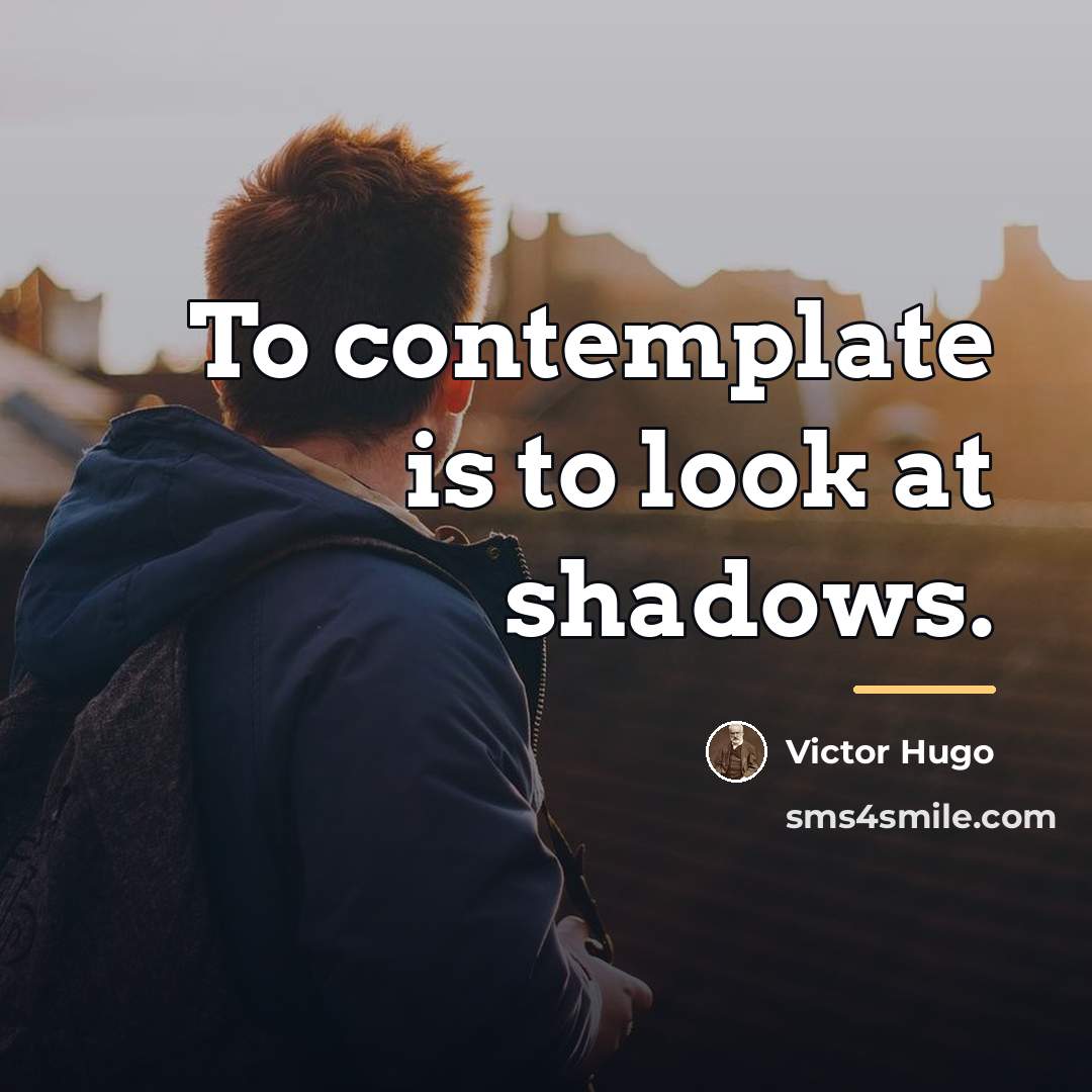 “To contemplate is to look at shadows.…” quote by Victor Hugo